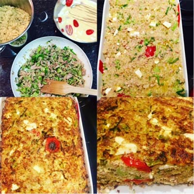 Bolo salgado de quinoa e atum sem glúten